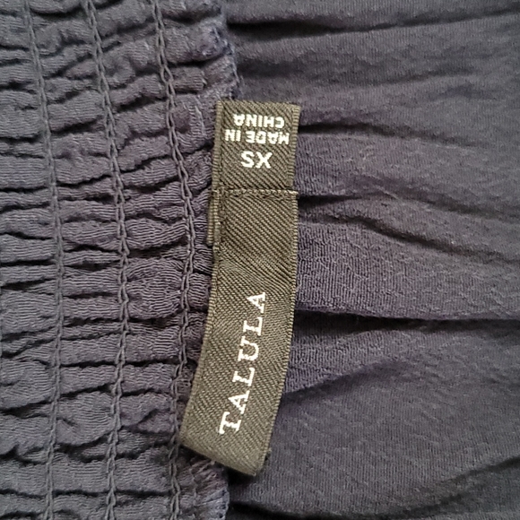 Talula Marcilly Navy Smocked Off Shoulder Blouse - Picture 4 of 4